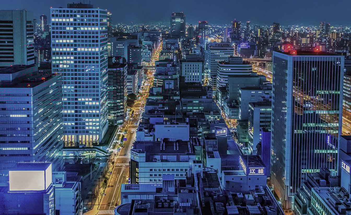 客室から見下ろした夜景のイメージ